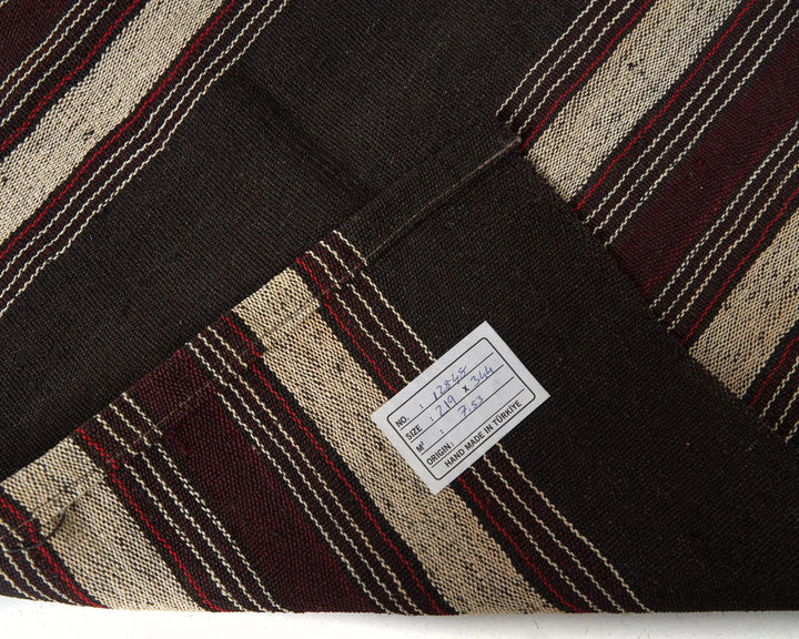 Brown Turkish Kilim Rug 7' 2" x 11' 3" Flat-Weave | No. VR64476