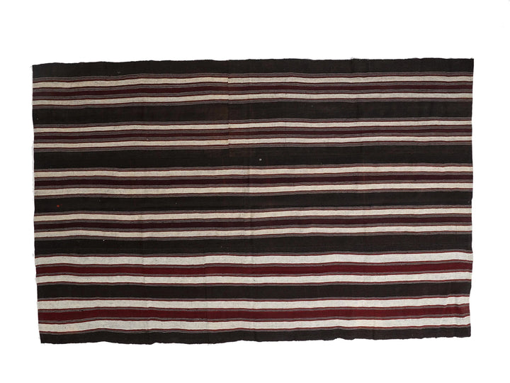 Brown Turkish Kilim Rug 7' 2" x 11' 3" Flat-Weave | No. VR64476