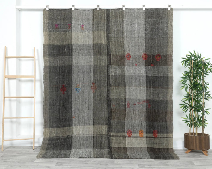 Multicolor Turkish Kilim Rug 6' 5" x 7' 8" Flat-Weave | No. VR64691