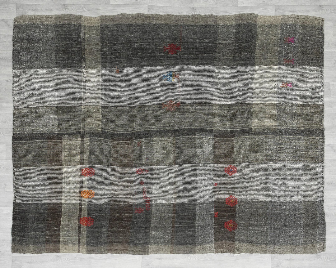 Multicolor Turkish Kilim Rug 6' 5" x 7' 8" Flat-Weave | No. VR64691