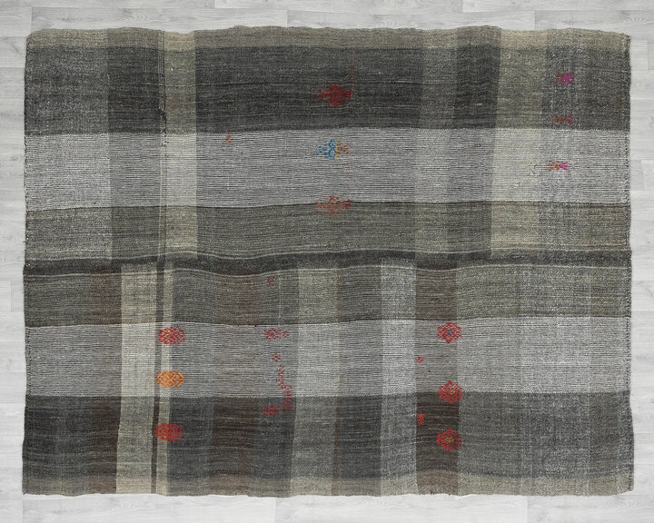 Multicolor Turkish Kilim Rug 6' 5" x 7' 8" Flat-Weave | No. VR64691