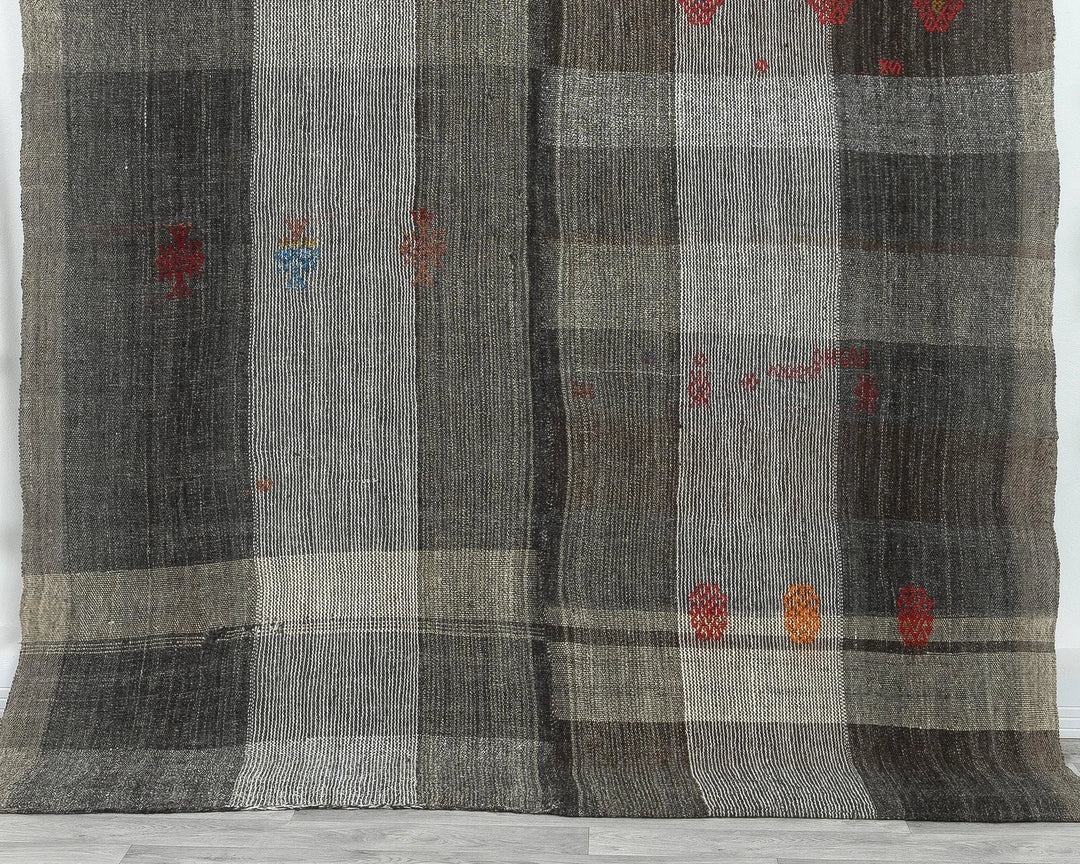 Multicolor Turkish Kilim Rug 6' 5" x 7' 8" Flat-Weave | No. VR64691
