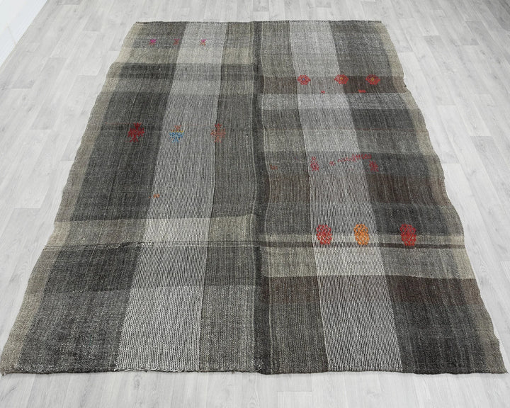 Multicolor Turkish Kilim Rug 6' 5" x 7' 8" Flat-Weave | No. VR64691