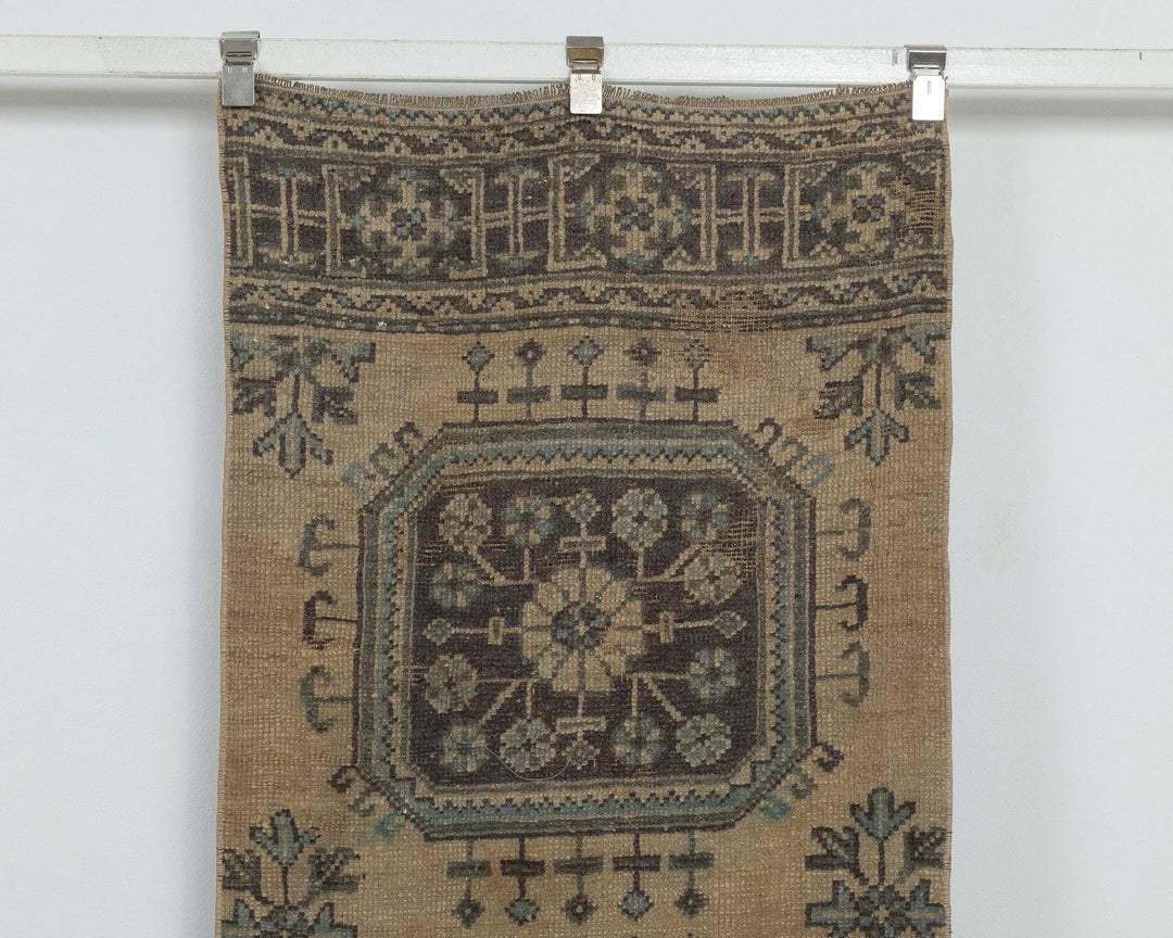Beige Turkish Oushak Rug 2'6" x 11'10" Hand-Knotted view