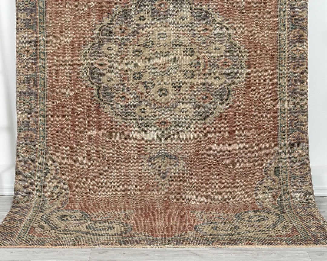 Rust Turkish Oushak Rug 5' 4" x 8' 6" Hand-Knotted | No. VR64831