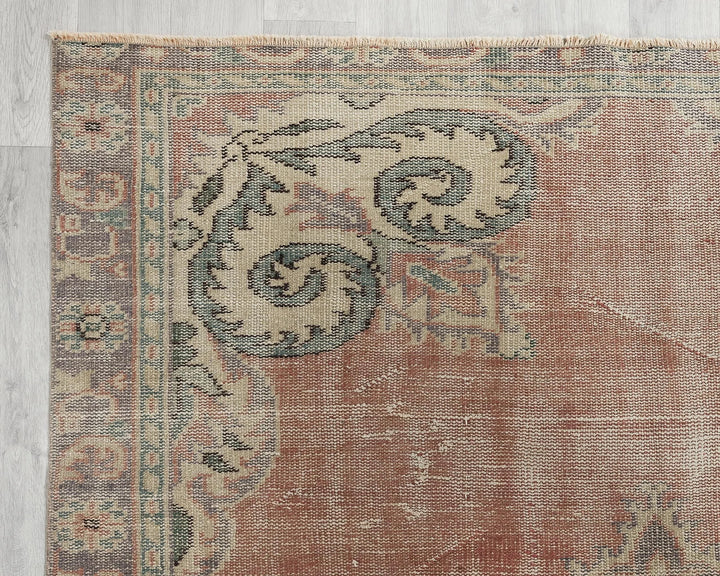 Rust Turkish Oushak Rug 5' 4" x 8' 6" Hand-Knotted | No. VR64831