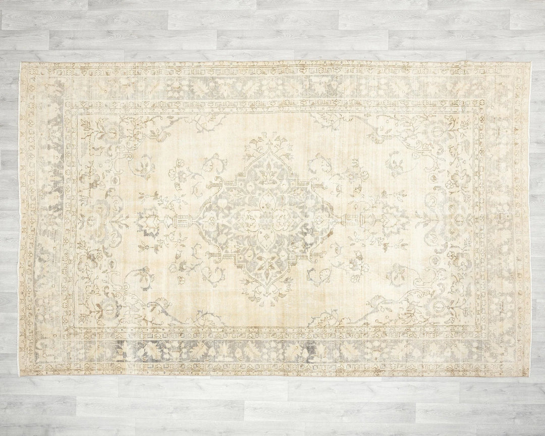 Multicolor Turkish Oushak Rug 6' 3" x 9' 9" Hand-Knotted | No. VR64918