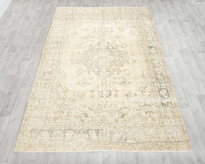 Multicolor Turkish Oushak Rug 6' 3" x 9' 9" Hand-Knotted | No. VR64918