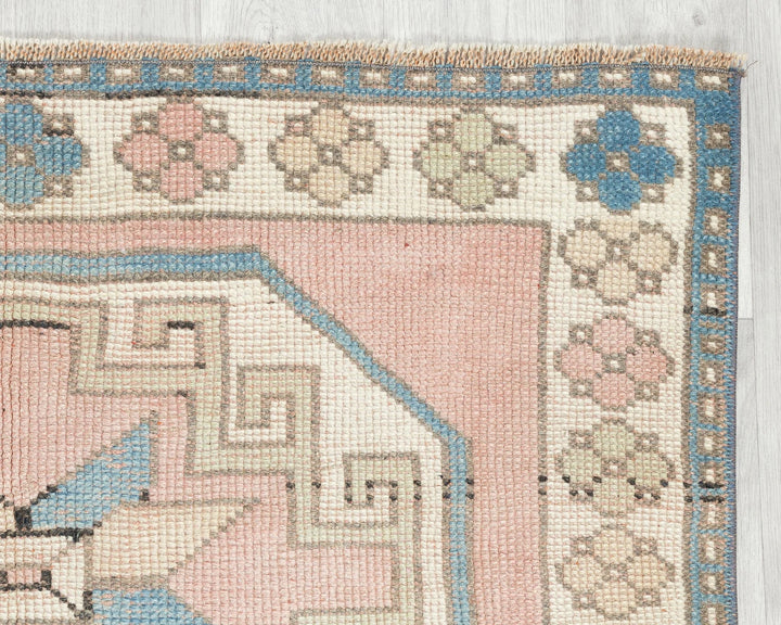 Multicolor Turkish Oushak Rug 3' 4" x 4' 4" Hand-Knotted | No. VR65081