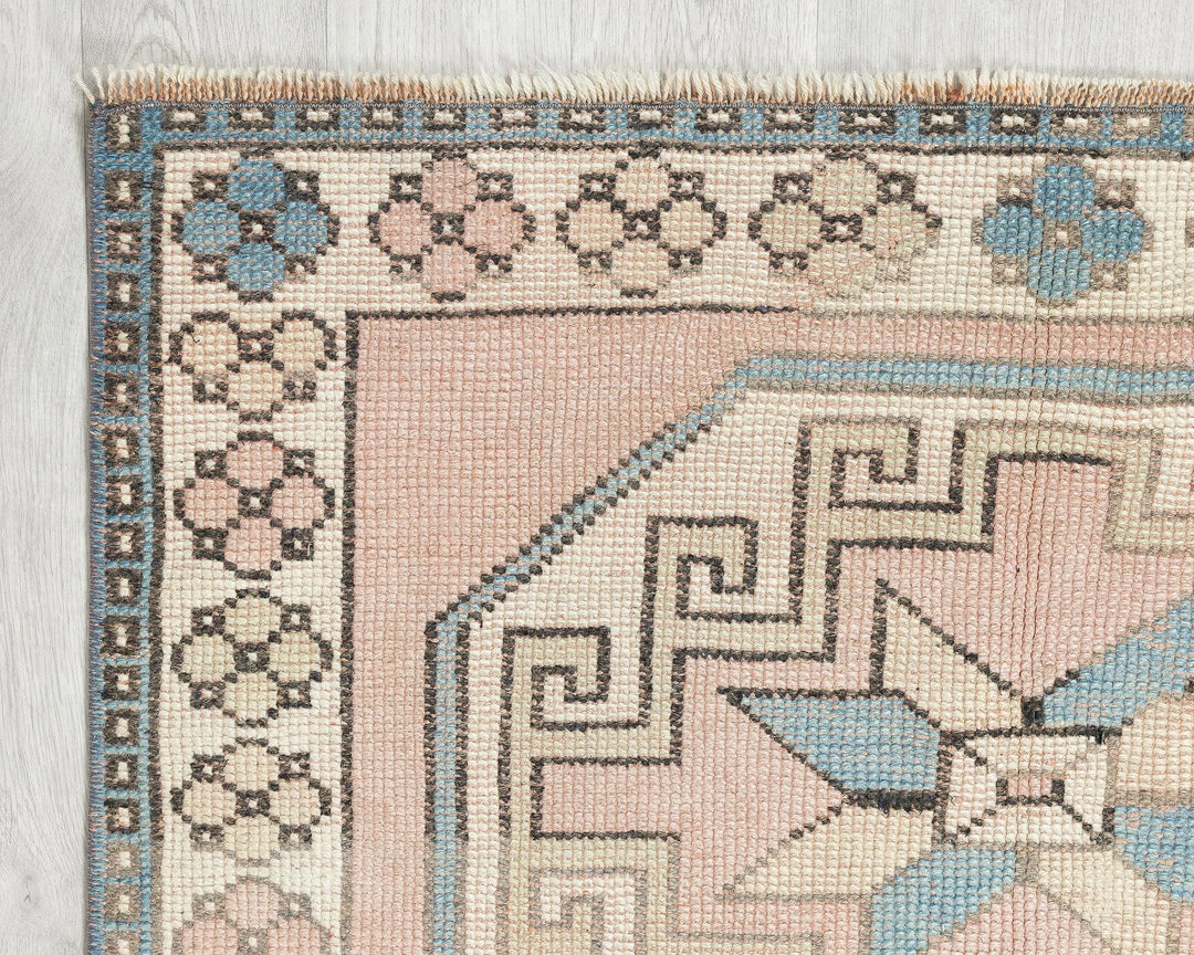 Multicolor Turkish Oushak Rug 3' 4" x 4' 4" Hand-Knotted | No. VR65081