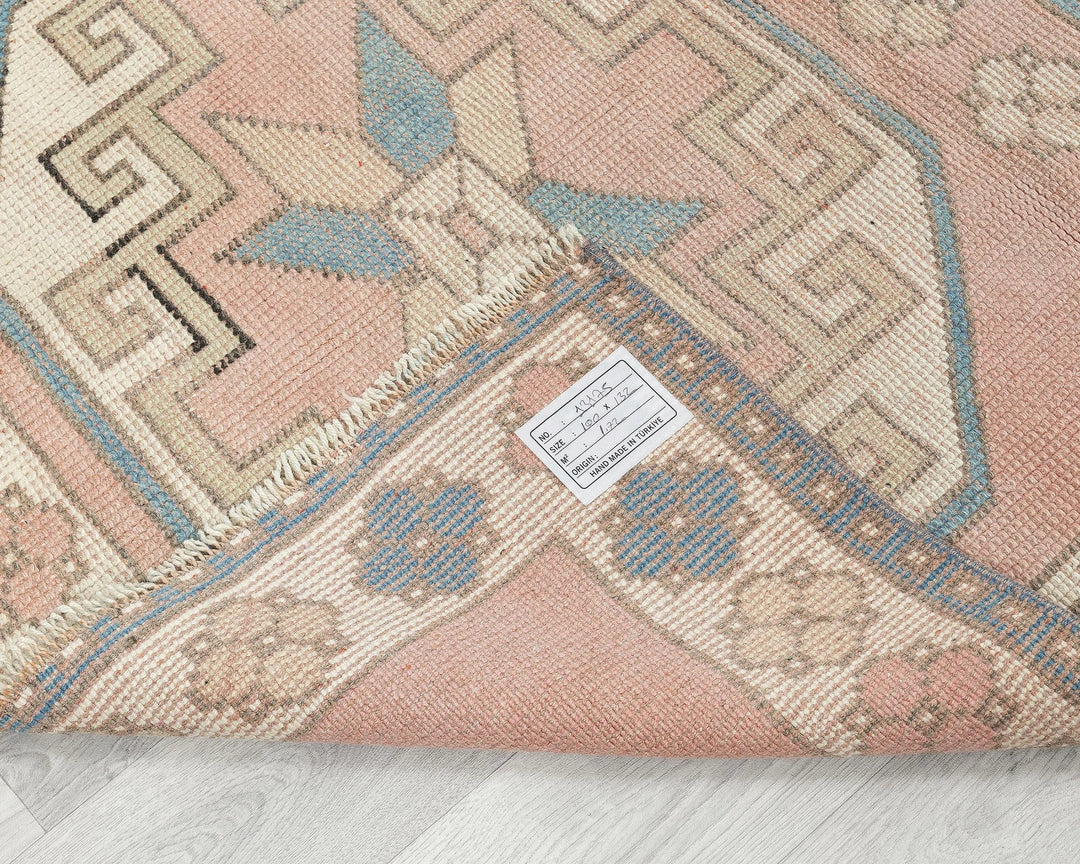 Multicolor Turkish Oushak Rug 3' 4" x 4' 4" Hand-Knotted | No. VR65081