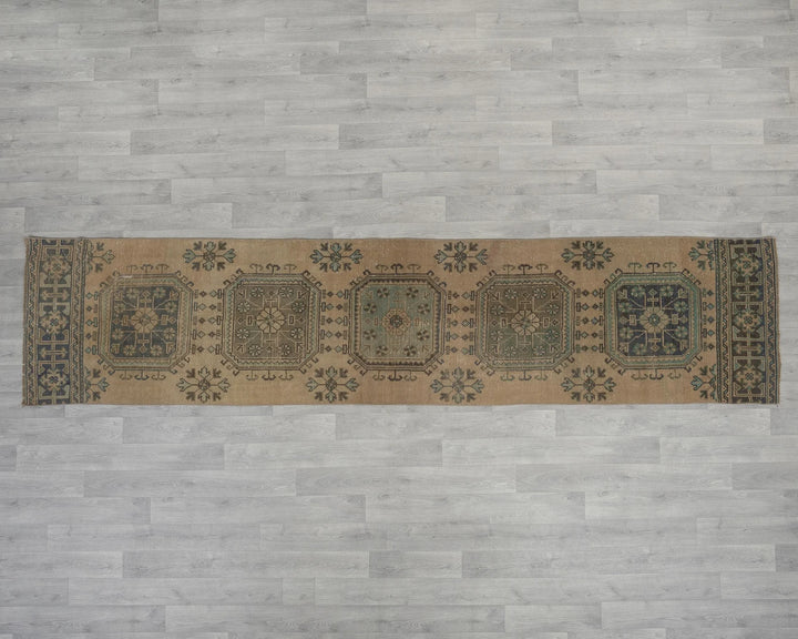 Multicolor Turkish Oushak Rug 2'6" x 11'6" Hand-Knotted view 9