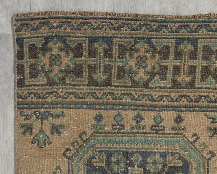 Multicolor Turkish Oushak Rug 2'6" x 11'6" Hand-Knotted border