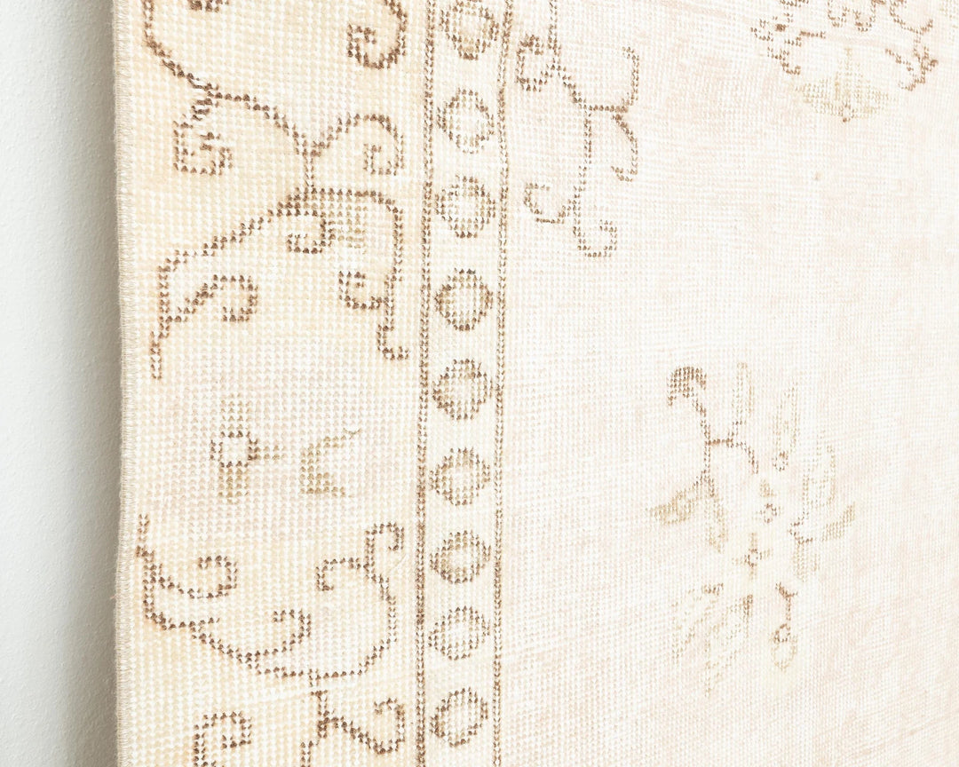 Beige Turkish Oushak Rug 5'10" x 9'1" Hand-Knotted | No. VR65238