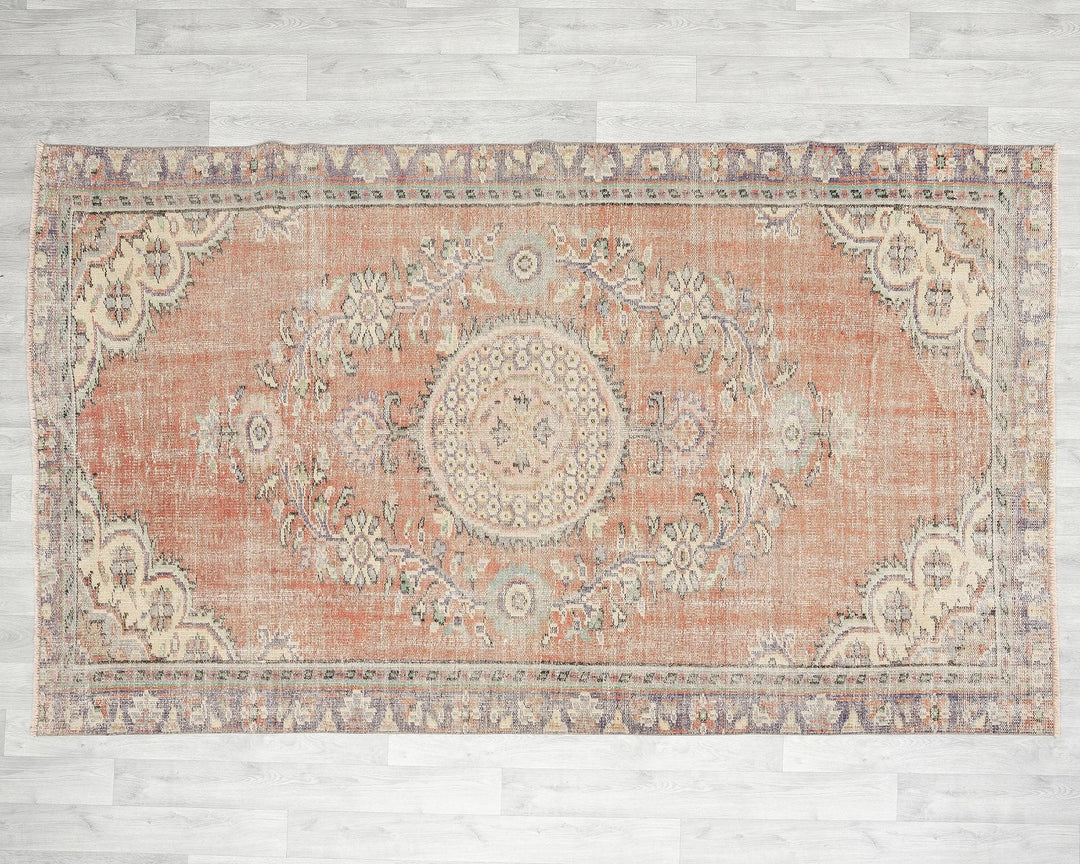 Orange Turkish Oushak Rug 5' 1" x 6' 7" Hand-Knotted | No. VR65249