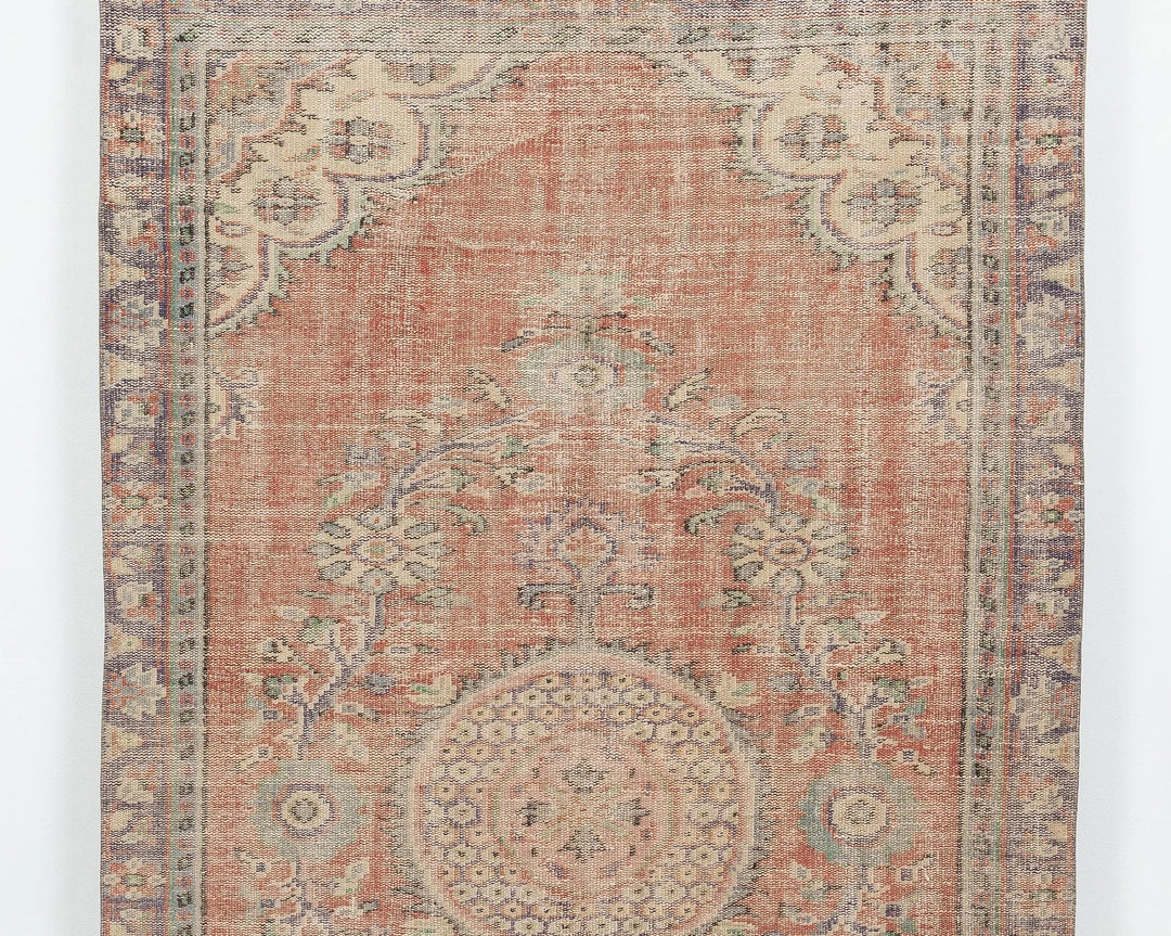 Orange Turkish Oushak Rug 5' 1" x 6' 7" Hand-Knotted | No. VR65249