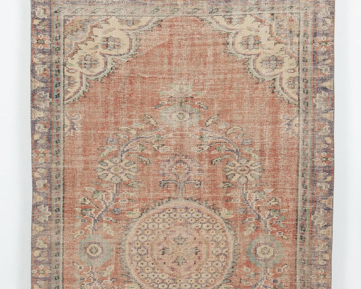 Orange Turkish Oushak Rug 5' 1" x 6' 7" Hand-Knotted | No. VR65249