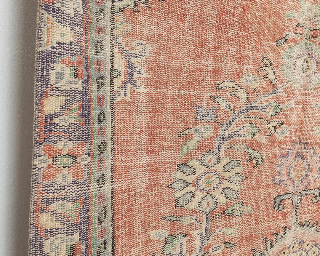 Orange Turkish Oushak Rug 5' 1" x 6' 7" Hand-Knotted | No. VR65249