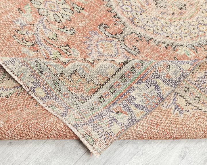 Orange Turkish Oushak Rug 5' 1" x 6' 7" Hand-Knotted | No. VR65249