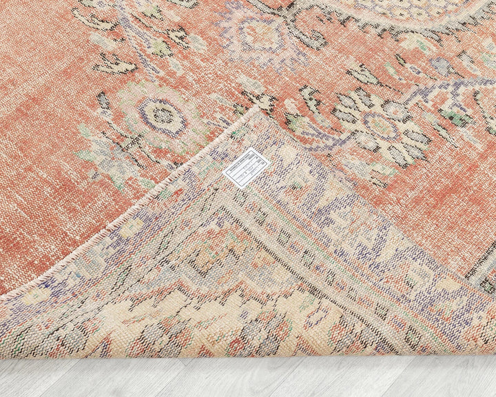 Orange Turkish Oushak Rug 5' 1" x 6' 7" Hand-Knotted | No. VR65249