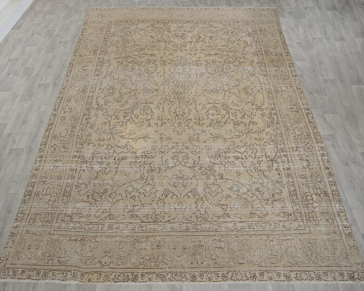 Beige Turkish Oushak Rug 9' x 13' Hand-Knotted view 9