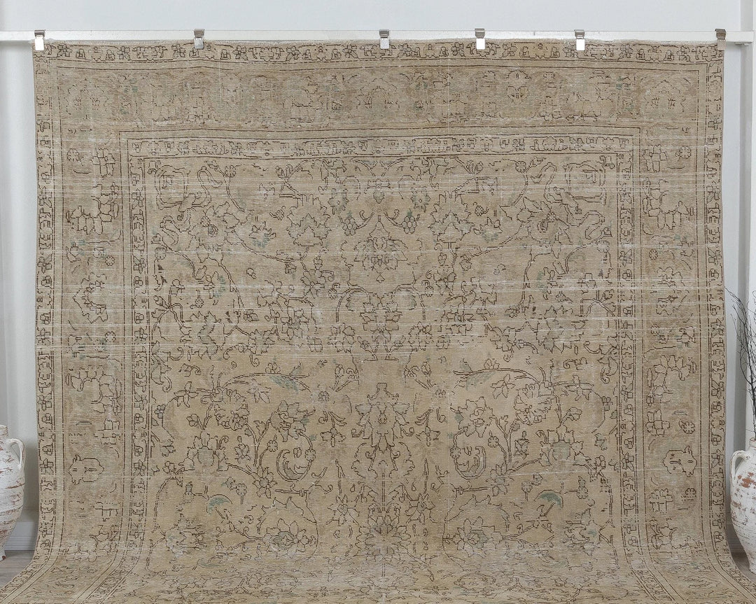 Beige Turkish Oushak Rug 9' x 13' Hand-Knotted view