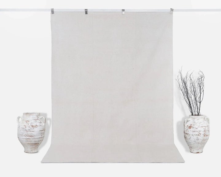 White Turkish Kilim Rug 5' 10" x 8' 8" Flat-Weave | No. VR65766