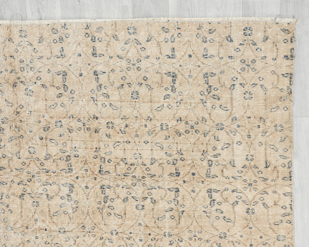 Multicolor Turkish Oushak Rug 7' x 10' Hand-Knotted pattern