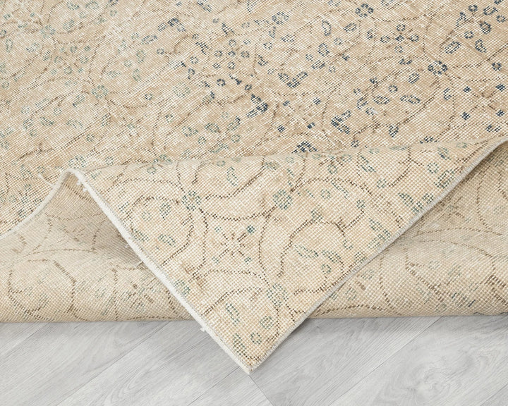 Multicolor Turkish Oushak Rug 7' x 10' Hand-Knotted field
