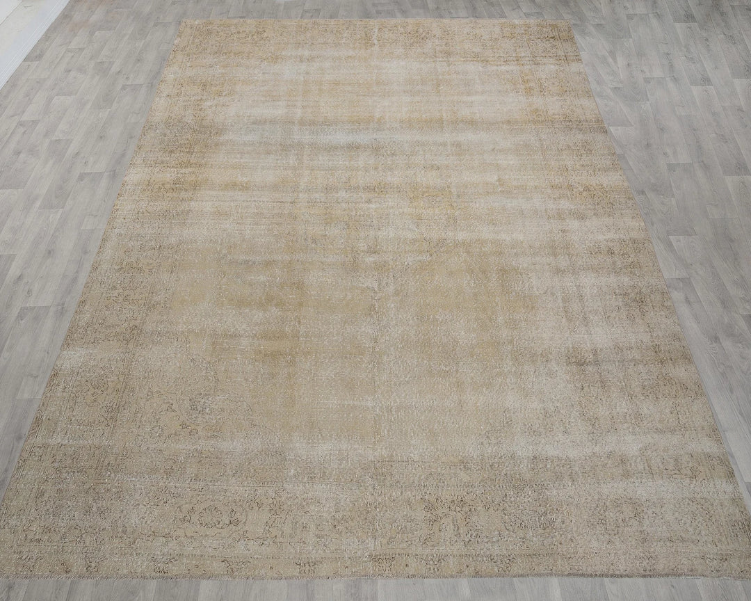 Beige Turkish Oushak Rug 9'5" x 12'9" Hand-Knotted view 9