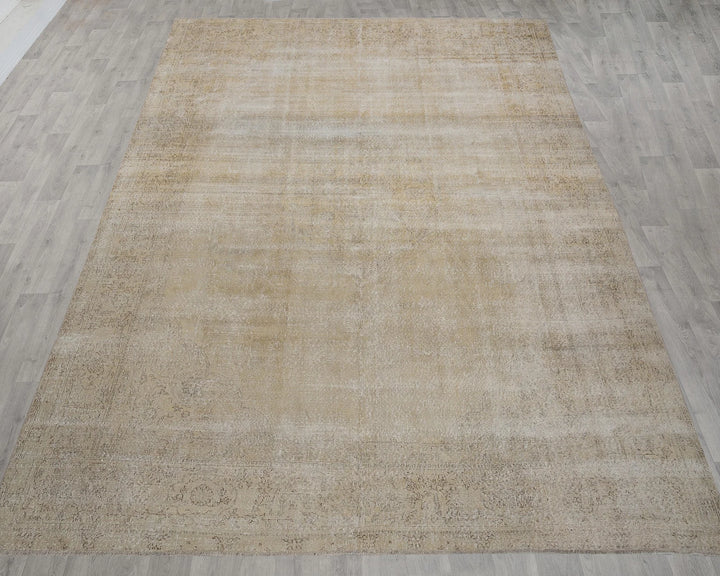 Beige Turkish Oushak Rug 9'5" x 12'9" Hand-Knotted view 9