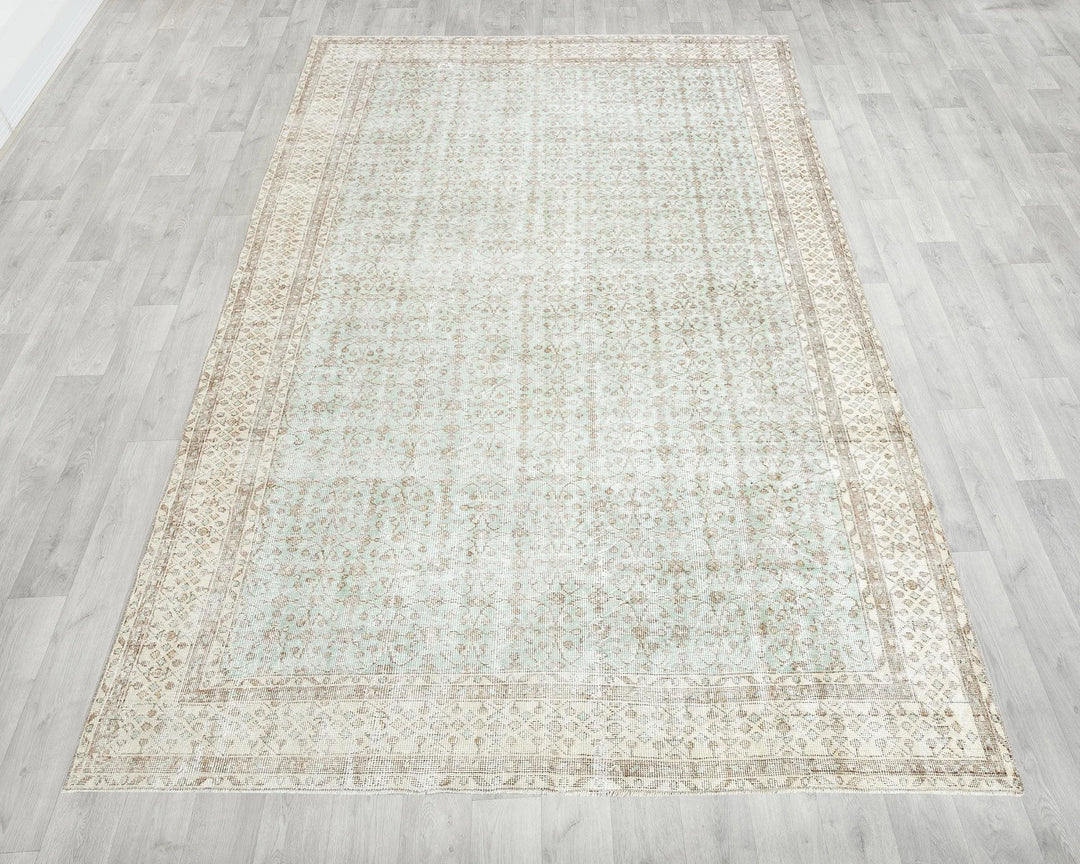 Multicolor Turkish Oushak Rug 6'8" x 10'1" Hand-Knotted | No. VR65833