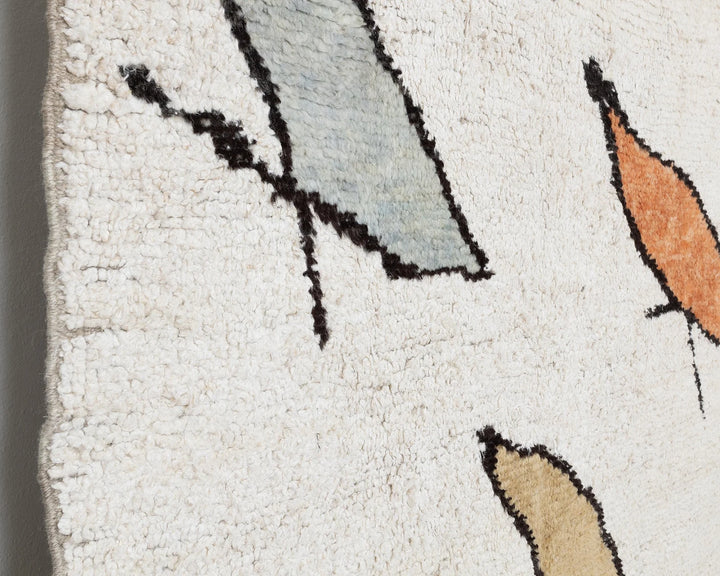 White Turkish Vintage Rug 9' 4" x 13' Hand-Knotted | No. VR65837