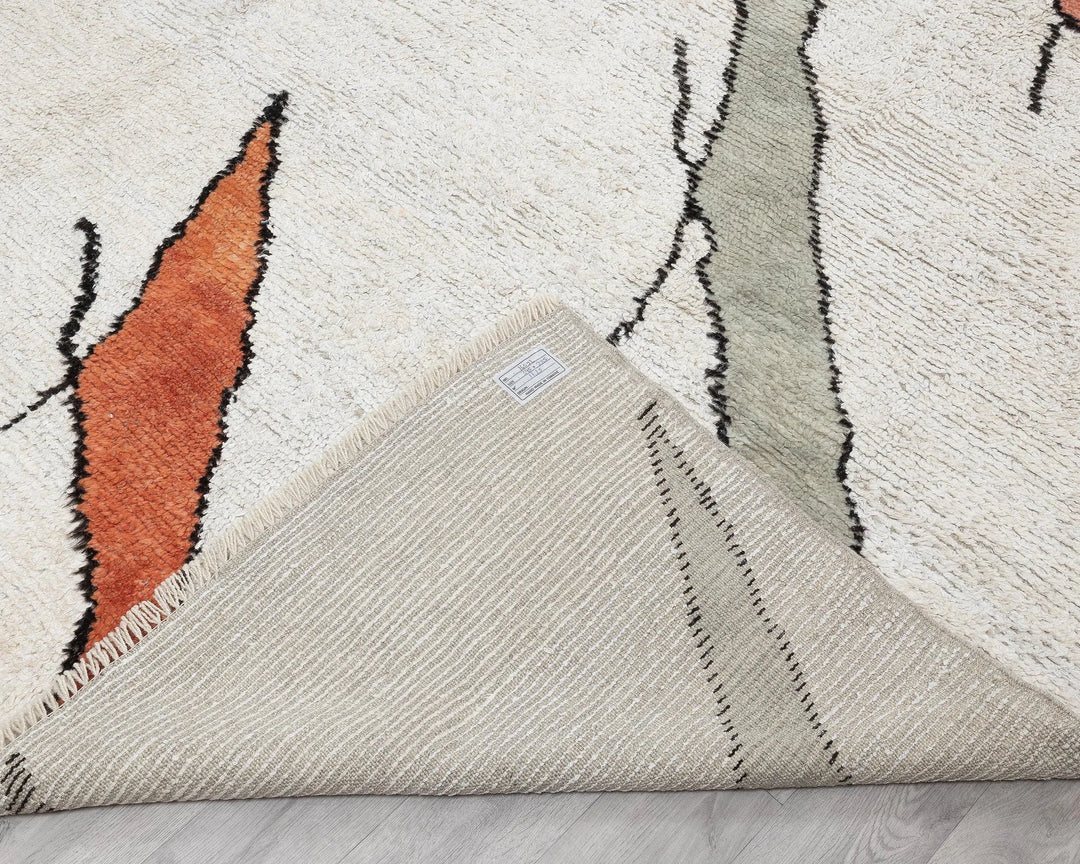 White Turkish Vintage Rug 9' 4" x 13' Hand-Knotted | No. VR65837