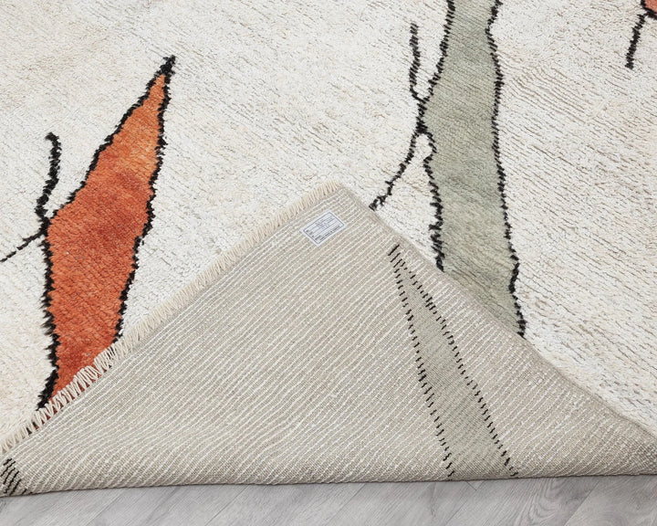 White Turkish Vintage Rug 9' 4" x 13' Hand-Knotted | No. VR65837