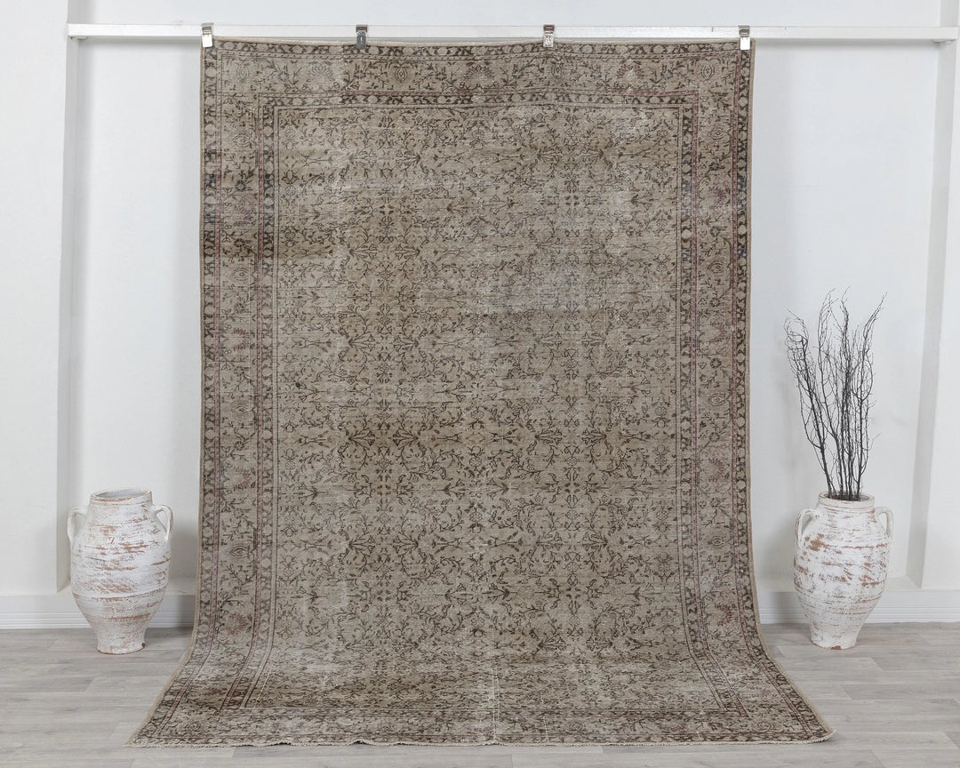 Multicolor Turkish Oushak Rug 6' 4" x 9' 4" Hand-Knotted | No. VR65907