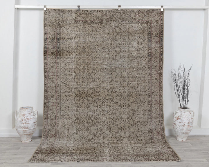 Multicolor Turkish Oushak Rug 6' 4" x 9' 4" Hand-Knotted | No. VR65907