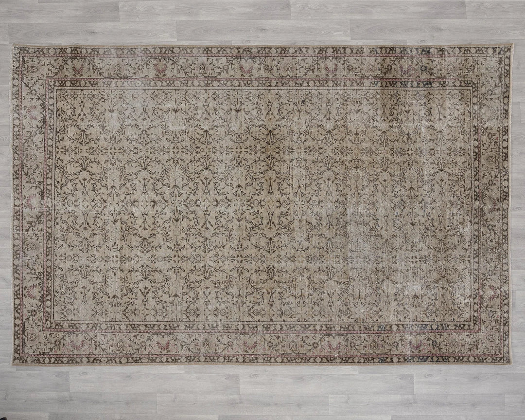 Multicolor Turkish Oushak Rug 6' 4" x 9' 4" Hand-Knotted | No. VR65907