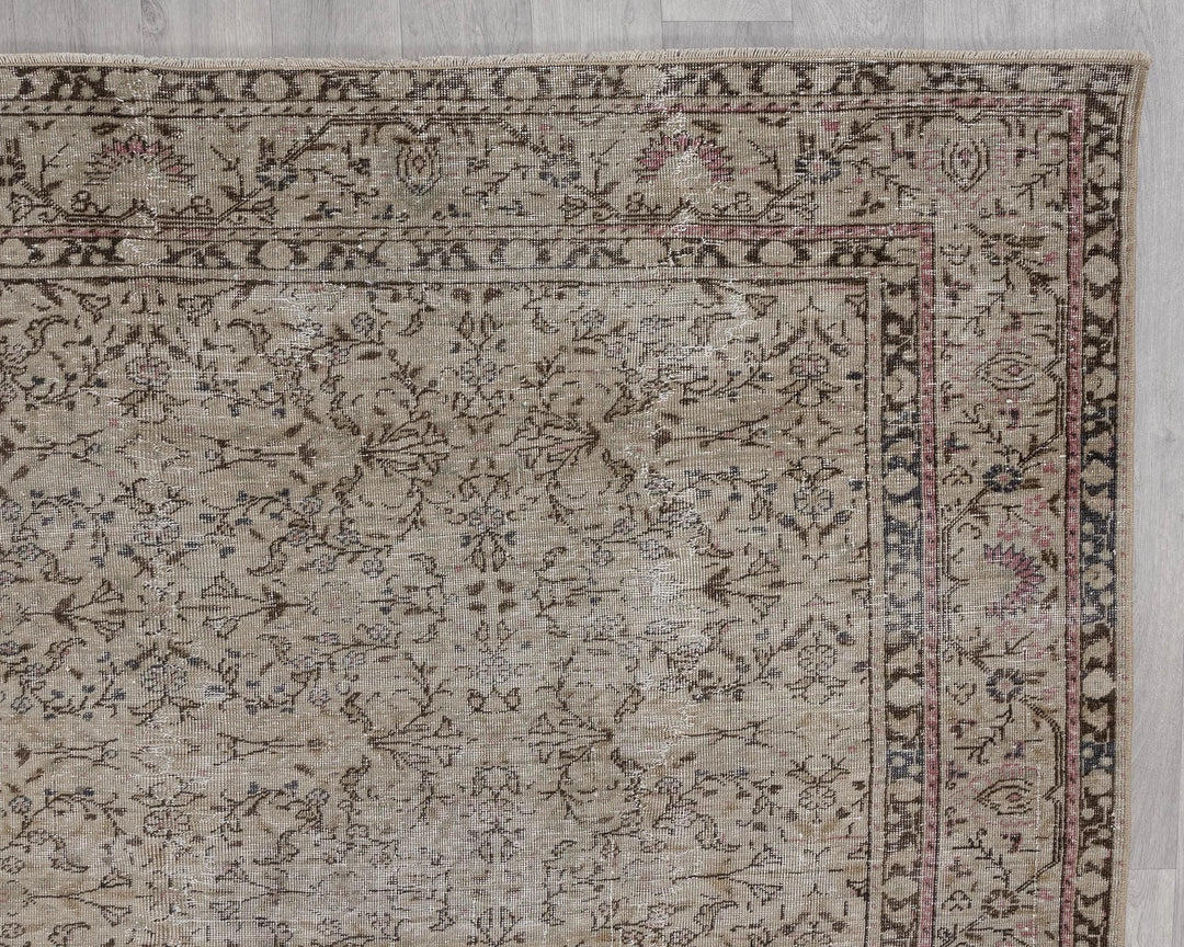 Multicolor Turkish Oushak Rug 6' 4" x 9' 4" Hand-Knotted | No. VR65907