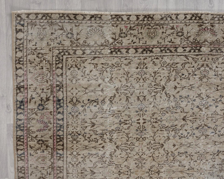 Multicolor Turkish Oushak Rug 6' 4" x 9' 4" Hand-Knotted | No. VR65907