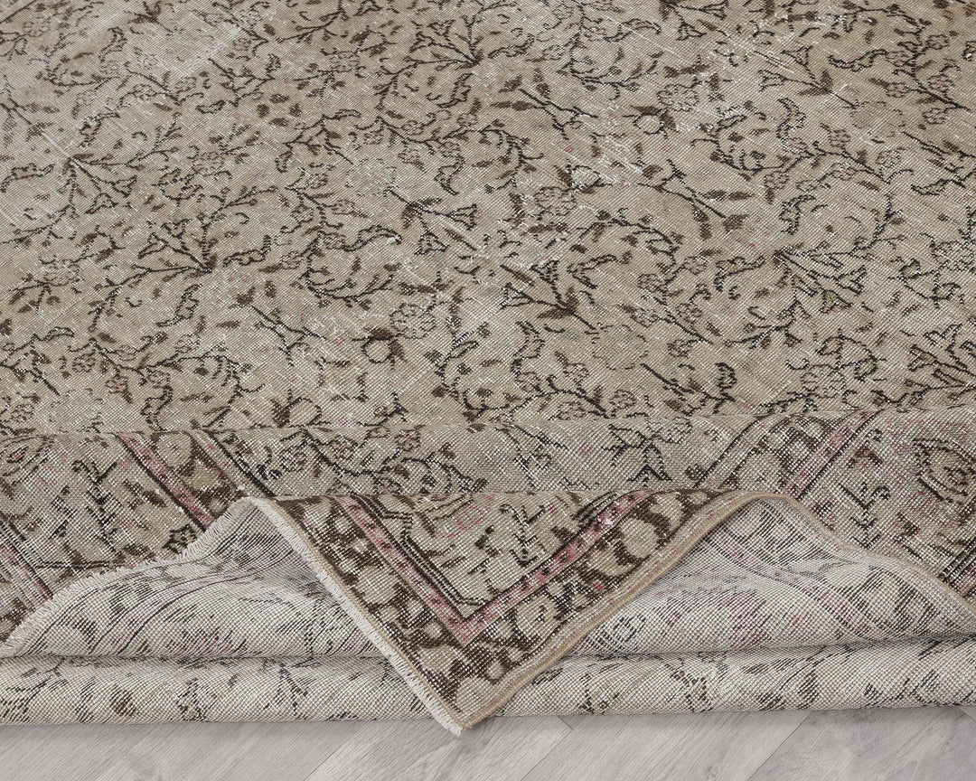 Multicolor Turkish Oushak Rug 6' 4" x 9' 4" Hand-Knotted | No. VR65907