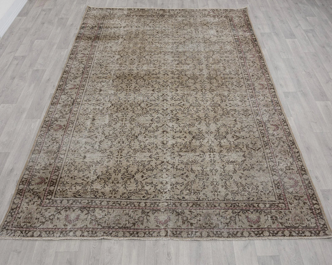 Multicolor Turkish Oushak Rug 6' 4" x 9' 4" Hand-Knotted | No. VR65907