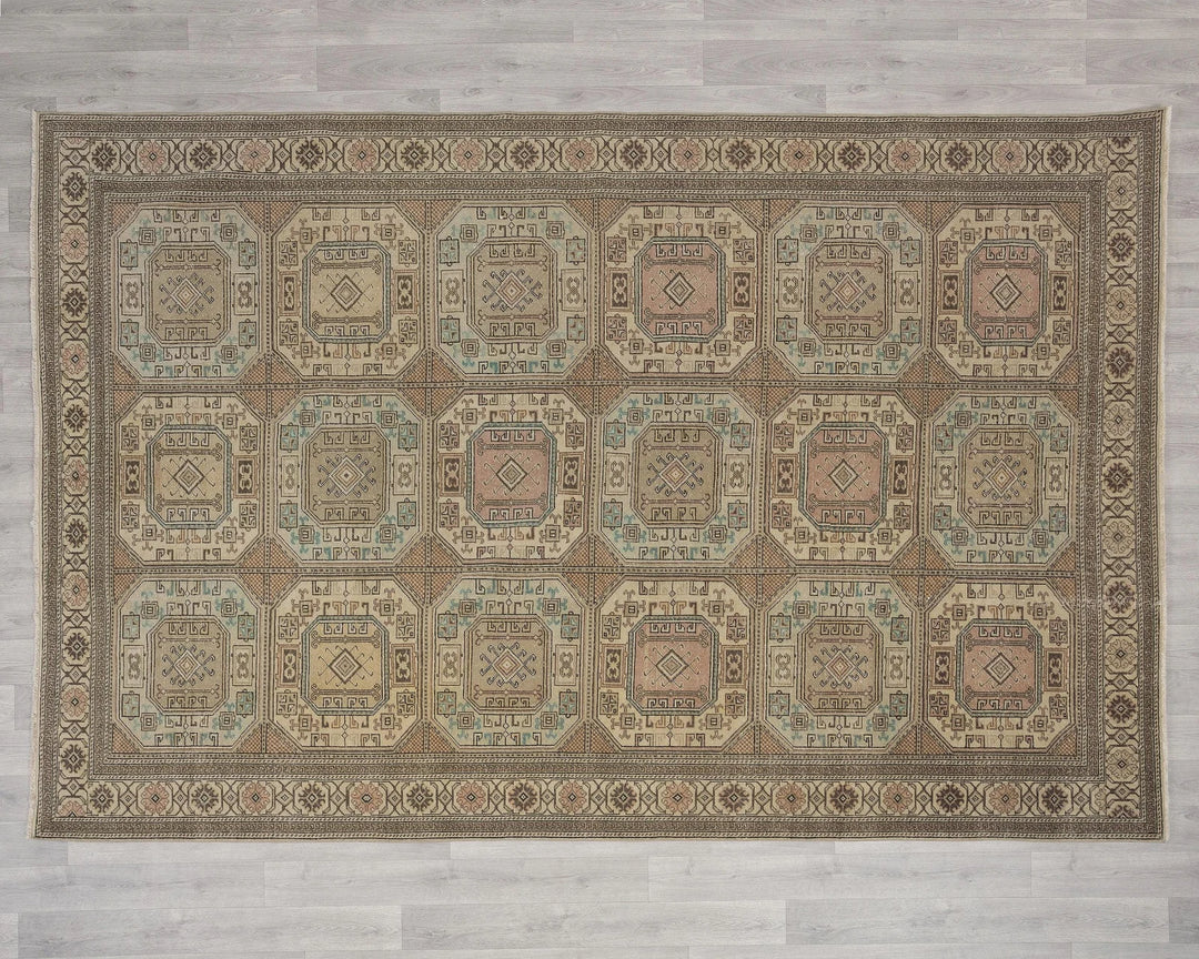 Multicolor Turkish Oushak Rug 6'7" x 9'6" Hand-Knotted | No. VR65920