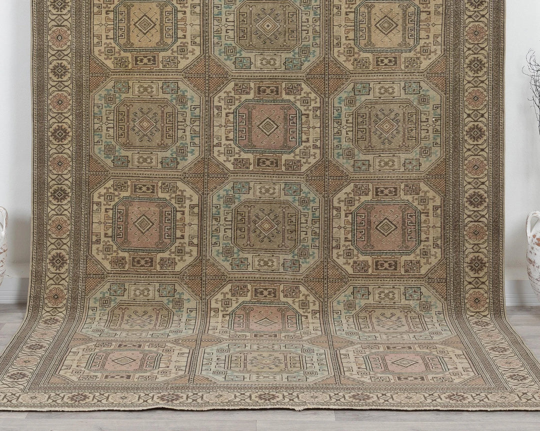 Multicolor Turkish Oushak Rug 6'7" x 9'6" Hand-Knotted | No. VR65920
