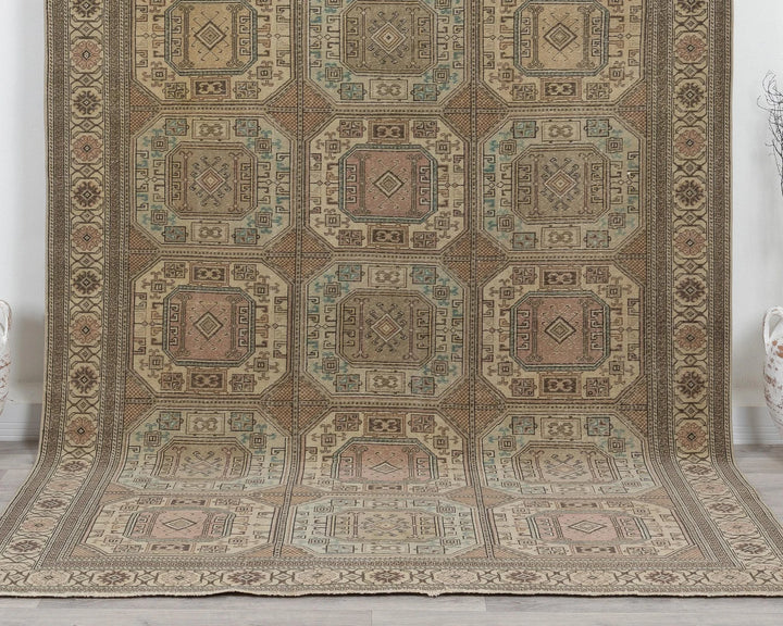 Multicolor Turkish Oushak Rug 6'7" x 9'6" Hand-Knotted | No. VR65920