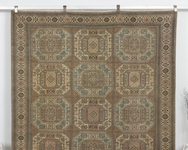 Multicolor Turkish Oushak Rug 6'7" x 9'6" Hand-Knotted | No. VR65920