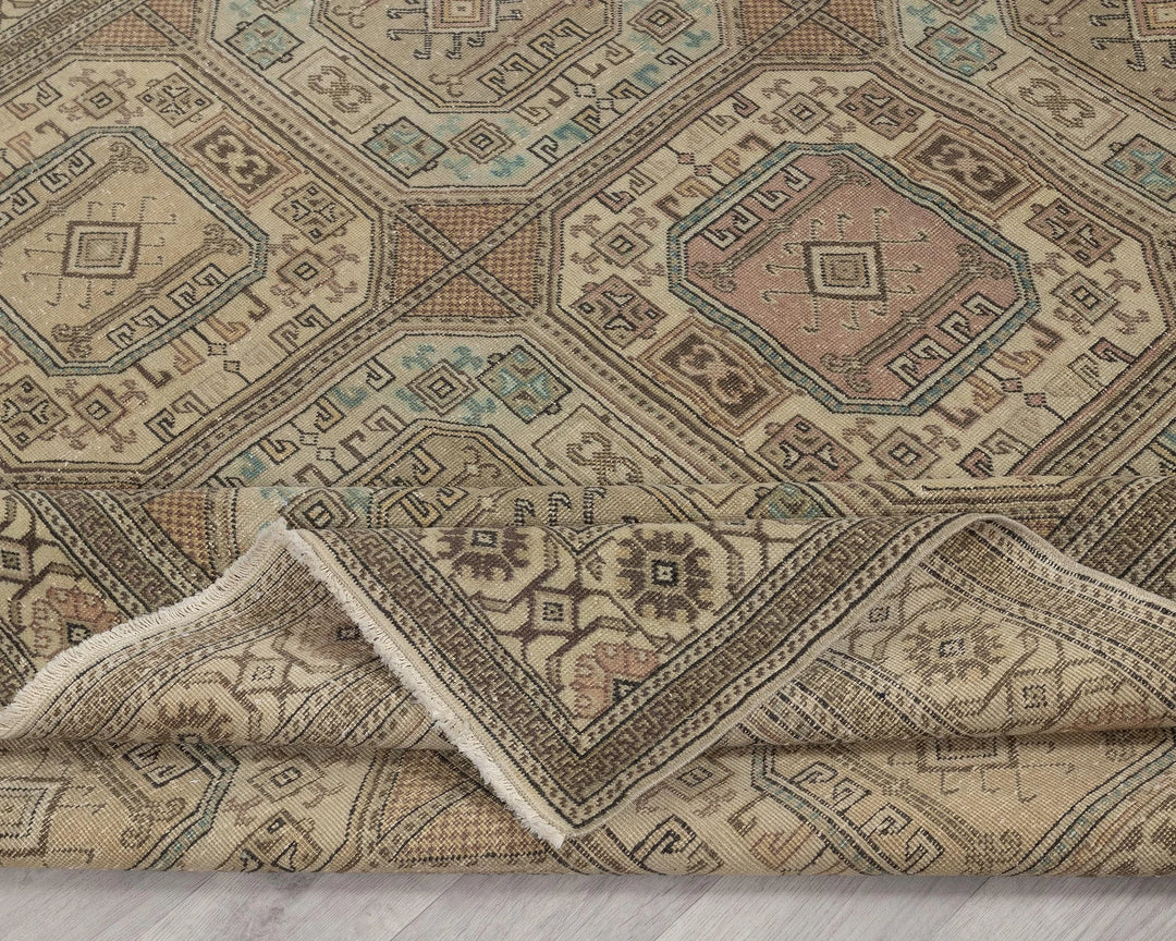 Multicolor Turkish Oushak Rug 6'7" x 9'6" Hand-Knotted | No. VR65920
