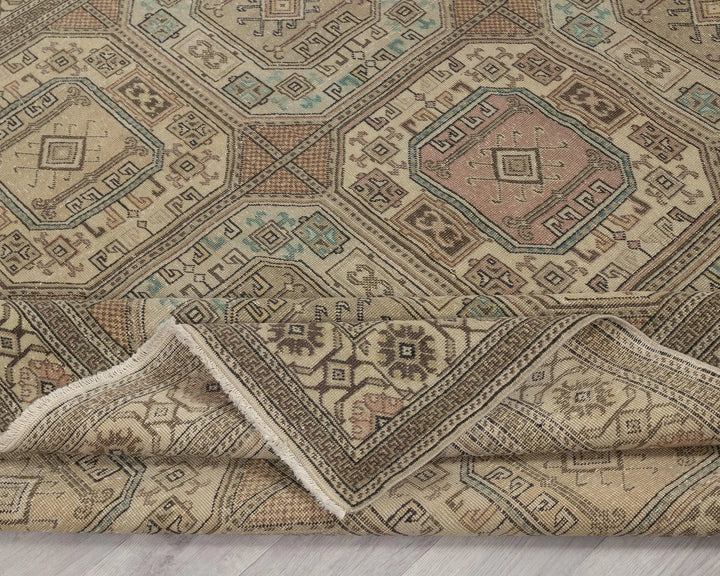 Multicolor Turkish Oushak Rug 6'7" x 9'6" Hand-Knotted | No. VR65920