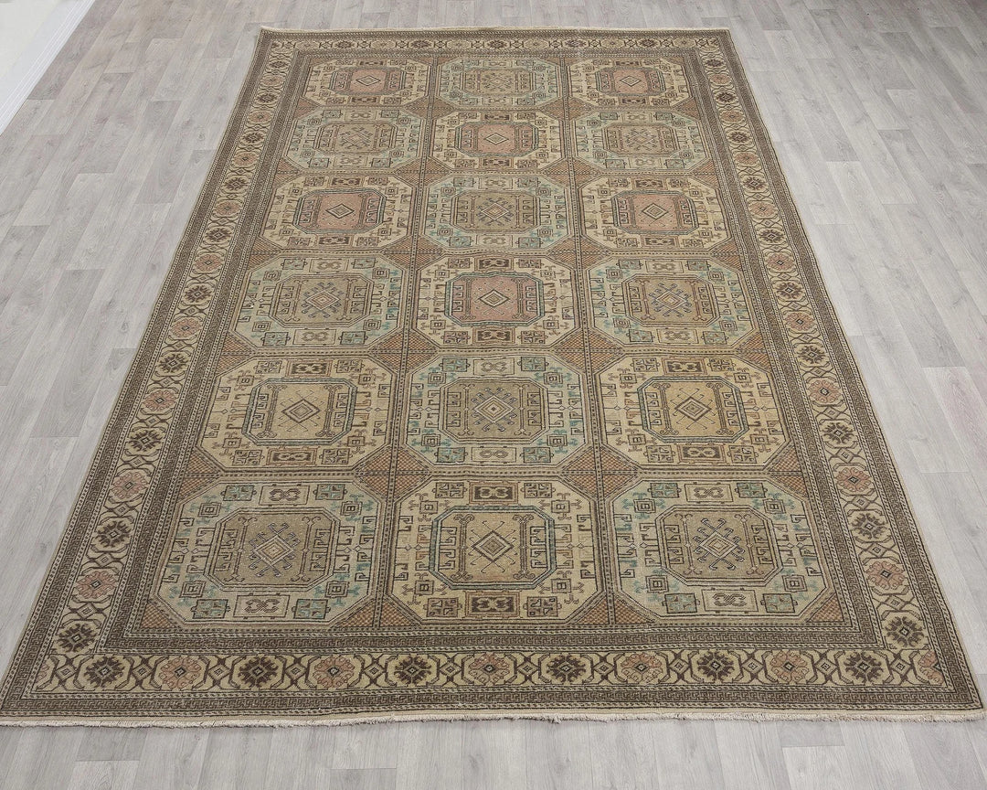 Multicolor Turkish Oushak Rug 6'7" x 9'6" Hand-Knotted | No. VR65920