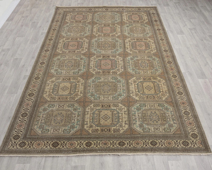 Multicolor Turkish Oushak Rug 6'7" x 9'6" Hand-Knotted | No. VR65920